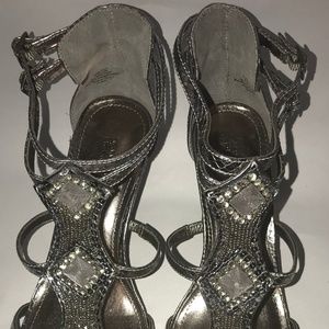 Silver Metallic Multi Strap Shoe